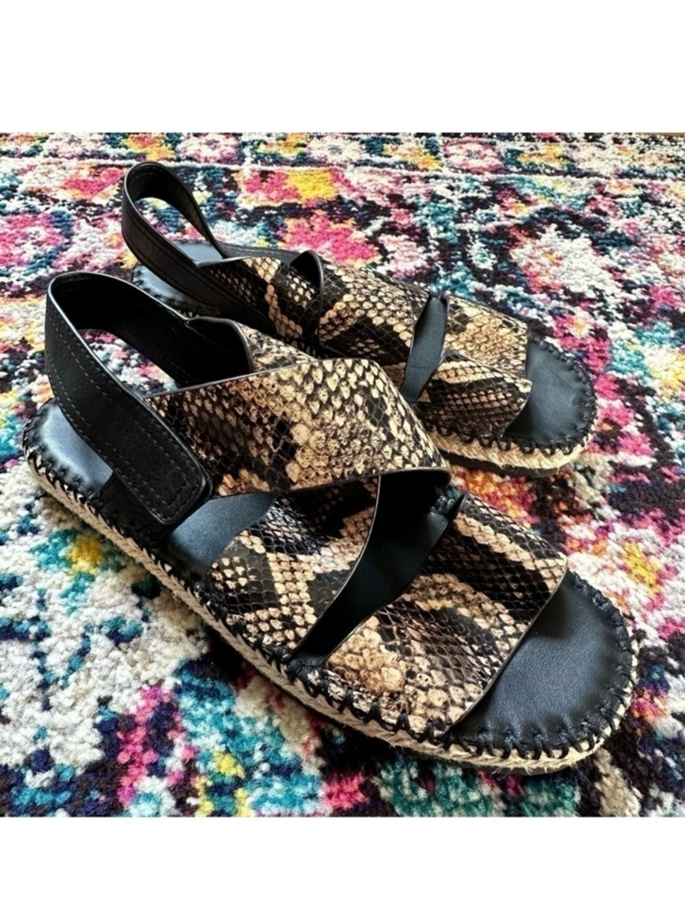 Vince Tension Snake Print Sandals